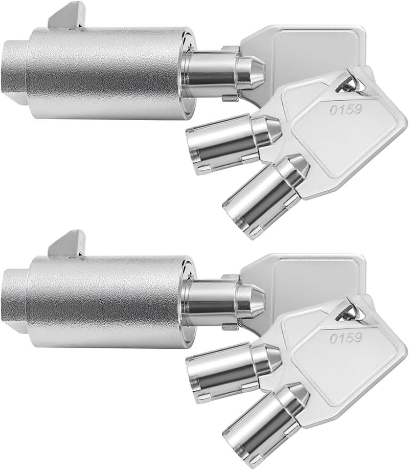 WOOCH Tubular Key Lock for Vending Machines - Vending Machine Locks Keyed Alike, 3Pcs Keys, Zinc Alloy, Chrome (2 Pack) - Image 1